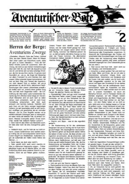 Aventurischer Bote Nr. 2 Das Schwarze Auge DSA Magazin Zeitung