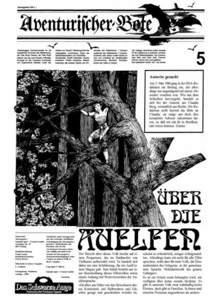 Aventurischer Bote Nr. 5 Das Schwarze Auge Fan-Magazin Zeitrung DSA Der Bote Nr. 5