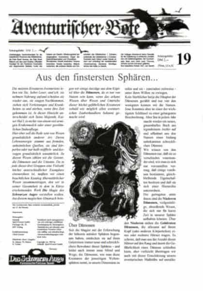 Aventurischer Bote Nr. 19 Das Schwarze Auge Fan-Magazin Zeitrung DSA Der Bote Nr. 19