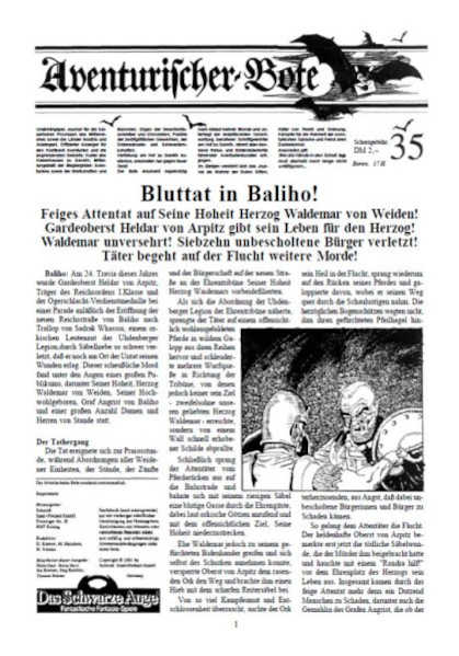 Aventurischer Bote Nr. 35 Das Schwarze Auge Fan-Magazin Zeitrung DSA Der Bote Nr. 35