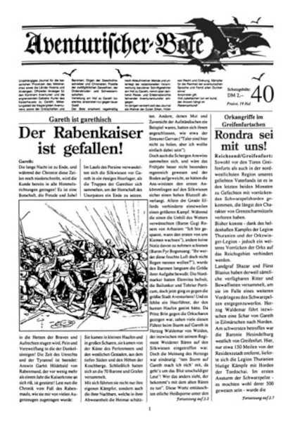 Aventurischer Bote Nr. 40 Das Schwarze Auge Fan-Magazin Zeitrung DSA Der Bote Nr. 40