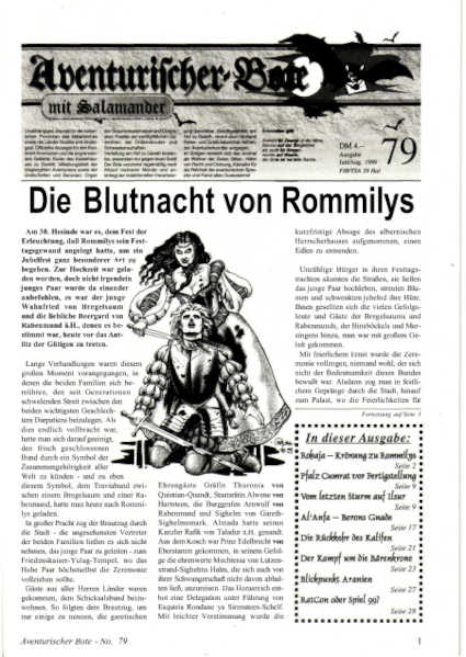 Aventurischer Bote Nr. 79 Das Schwarze Auge Fan-Magazin Zeitrung DSA Der Bote Nr. 79