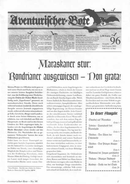 Aventurischer Bote Nr. 96 Das Schwarze Auge Fan-Magazin Zeitrung DSA Der Bote Nr. 96