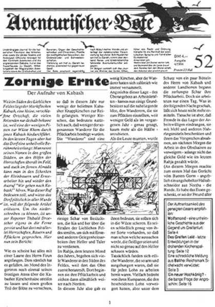 Aventurischer Bote Nr. 52 Das Schwarze Auge Fan-Magazin Zeitrung DSA Der Bote Nr. 52