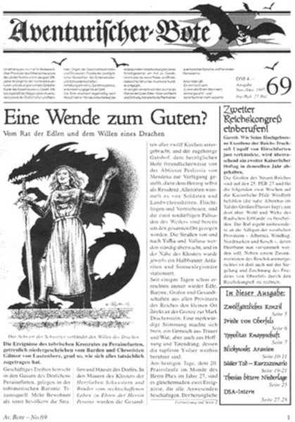 Aventurischer Bote Nr. 69 Das Schwarze Auge Fan-Magazin Zeitrung DSA Der Bote Nr. 69