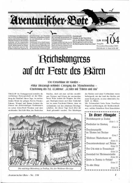 Aventurischer Bote Nr. 104 Das Schwarze Auge Fan-Magazin Zeitrung DSA Der Bote Nr. 104