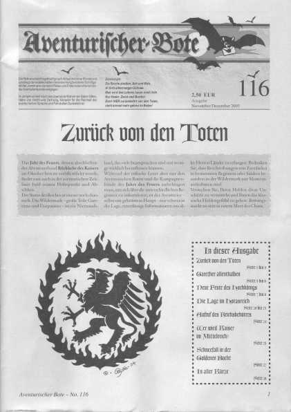 Aventurischer Bote Nr. 116 Das Schwarze Auge Fan-Magazin Zeitrung DSA Der Bote Nr. 116