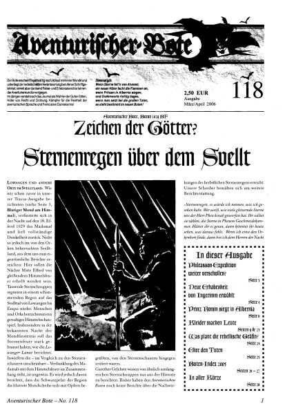 Aventurischer Bote Nr. 118 Das Schwarze Auge Fan-Magazin Zeitrung DSA Der Bote Nr. 118