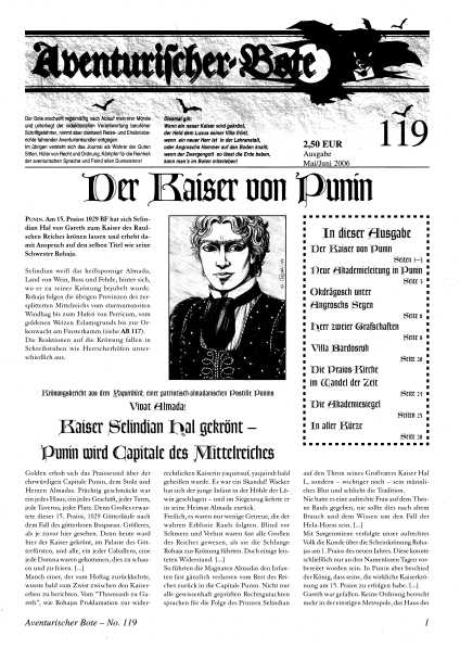 Aventurischer Bote Nr. 119 Das Schwarze Auge Fan-Magazin Zeitrung DSA Der Bote Nr. 119