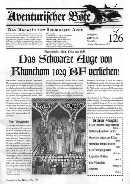 Aventurischer Bote Nr. 126 Das Schwarze Auge Fan-Magazin Zeitrung DSA Der Bote Nr. 126