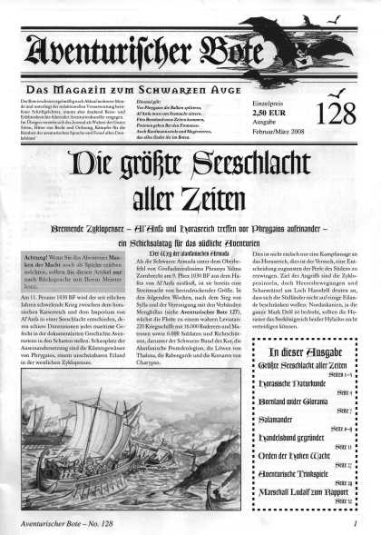 Aventurischer Bote Nr. 128 Das Schwarze Auge Fan-Magazin Zeitrung DSA Der Bote Nr. 128