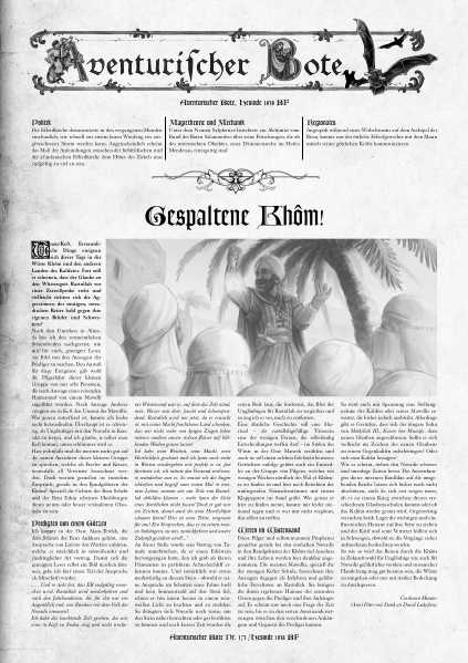 Aventurischer Bote Nr. 173 Das Schwarze Auge Fan-Magazin Zeitrung DSA Der Bote Nr. 173