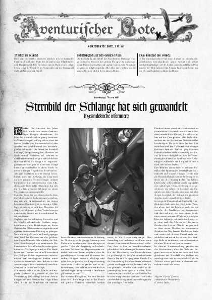 Aventurischer Bote Nr. 185 Das Schwarze Auge Fan-Magazin Zeitrung DSA Der Bote Nr. 185