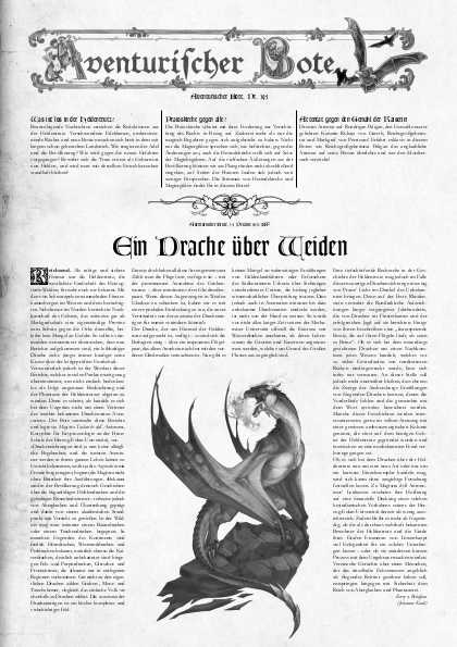 Aventurischer Bote Nr. 195 Das Schwarze Auge Fan-Magazin Zeitrung DSA Der Bote Nr. 195